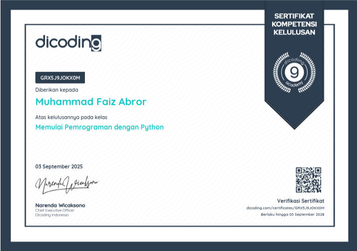 Memulai Pemrograman dengan Python - Dicoding
